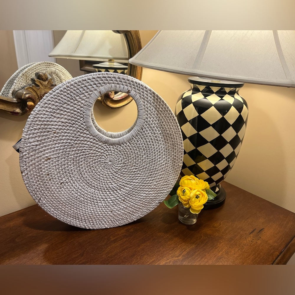 Vintage | Unbranded White Wicker Woven Handbag